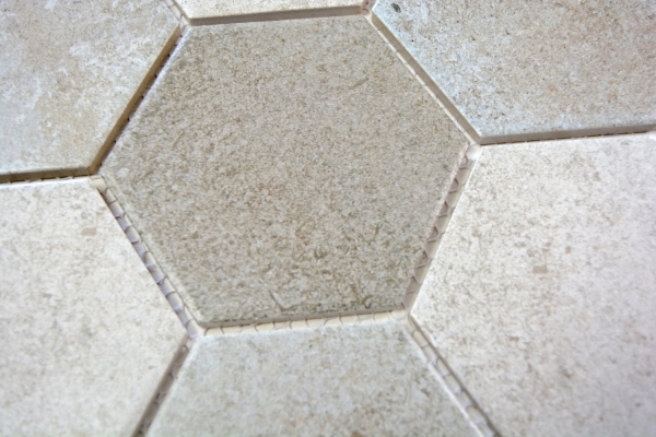 Motif main Mosaïque Céramique grise Hexagone Ciment Cuisine WC Carreau salle de bain MOS11F-0204_m