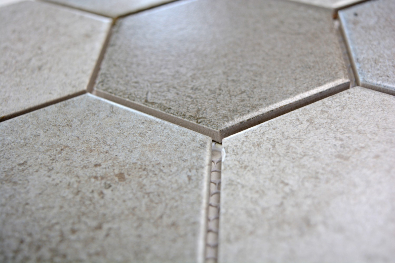 Motif main Mosaïque Céramique grise Hexagone Ciment Cuisine WC Carreau salle de bain MOS11F-0204_m