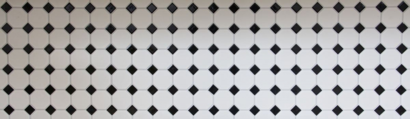 Motif main Mosaïque Céramique Octagon blanc mat noir brillant Carrelage mural Carrelage de salle de bain MOS13-OctaG468_m