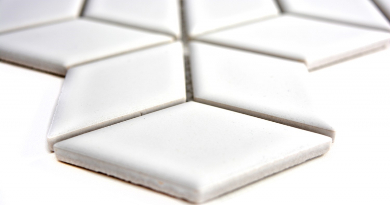 Cube Mosaïque Céramique 3D blanc brillant Carreau de mur Carreau de salle de bain Carreau de cuisine - MOS13OV-0101