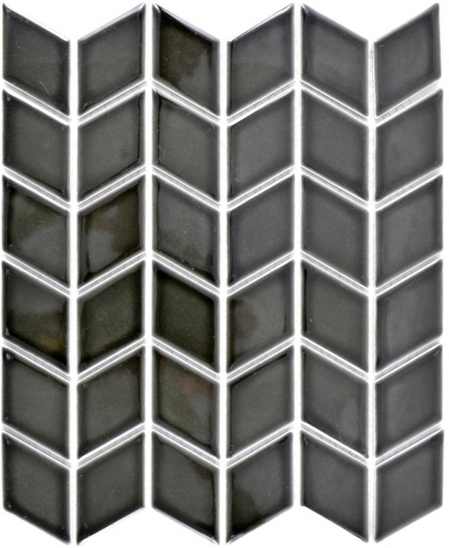 Motif main mosaïque carreau céramique blanc diamant noir brillant vague dos cuisine protection éclaboussures MOS13DS-0302_m