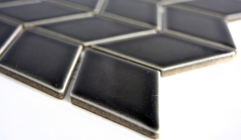 Motif main mosaïque carreau céramique blanc diamant noir brillant vague dos cuisine protection éclaboussures MOS13DS-0302_m