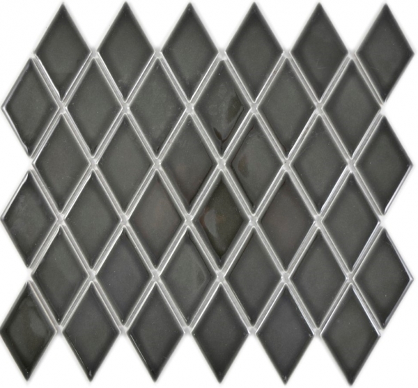 Motif main mosaïque carreau céramique diamant noir brillant fond de douche carrelage cuisine MOS13-DS0301_m