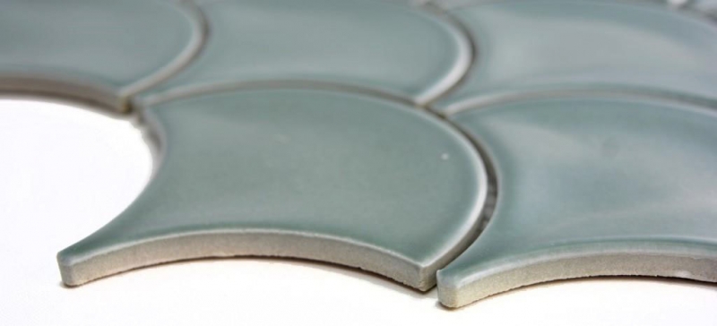 Éventail Mosaïque Céramique Écailles de poisson Gouttes pastel pétrole Carreau WC Carreau salle de bain Cuisine Mur - MOS13-FS18