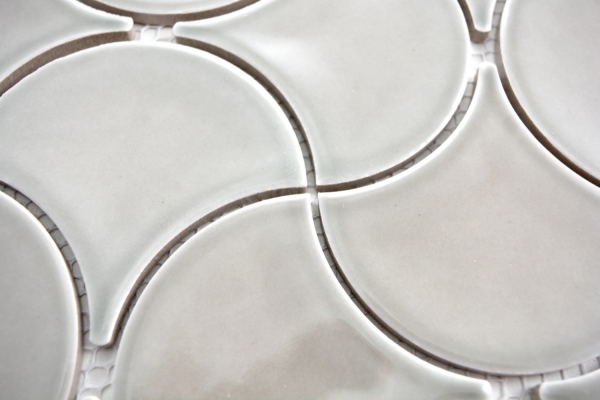 Éventail Mosaïque Céramique pastel gris pierre Carrelage mural Salle de bains Vague Cuisine WC - MOS13-FSW02