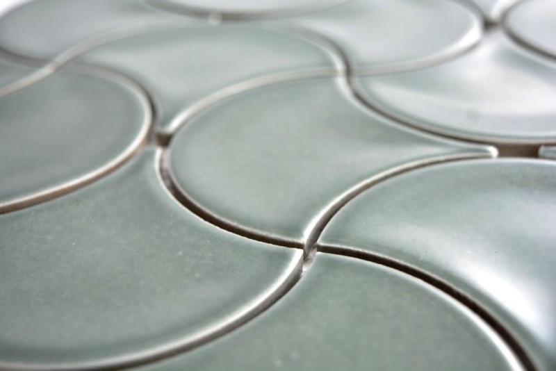 Éventail Mosaïque Céramique pastel pétrole vague Carreau de mur Carreau de salle de bain Carreau de cuisine WC - MOS13-FSW18