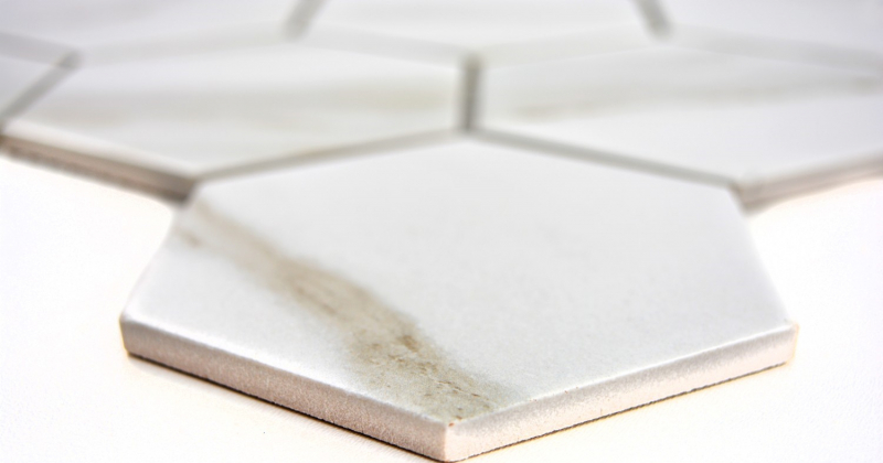 Motif main Mosaïque Céramique blanche Hexagone Calacatta Carreaux muraux Carreaux salle de bain MOS11F-0112_m