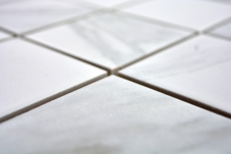 Carreau de mosaïque aspect Carrare blanc gris Céramique Carreau de salle de bain Carrelage cuisine MOS16-0102_f | 10 Tapis de mosaïque