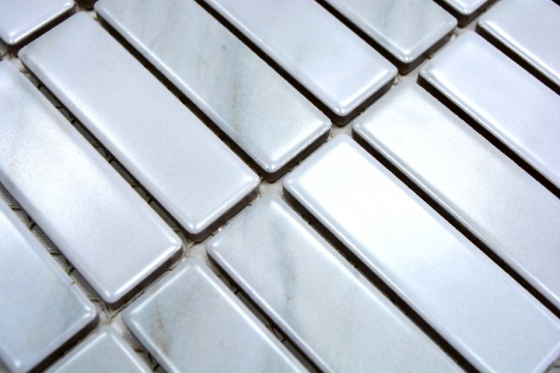 Motif manuel Carreau de mosaïque Céramique Bâtons aspect pierre blanc Carrelage cuisine MOS24-STSO01_m