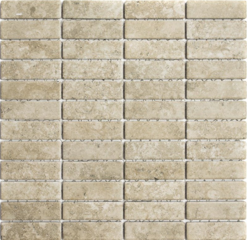 Mosaïque en bâtonnets Carreau céramique aspect pierre beige Carrelage cuisine MOS24-STSO67