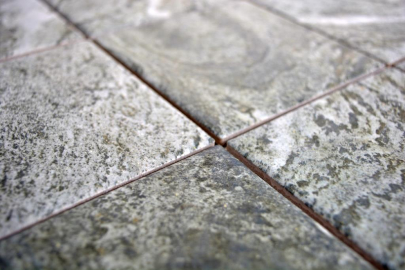 Motif main Carreau mosaïque Céramique aspect pierre Structure grise Carrelage cuisine MOS22-HWA9GY_m