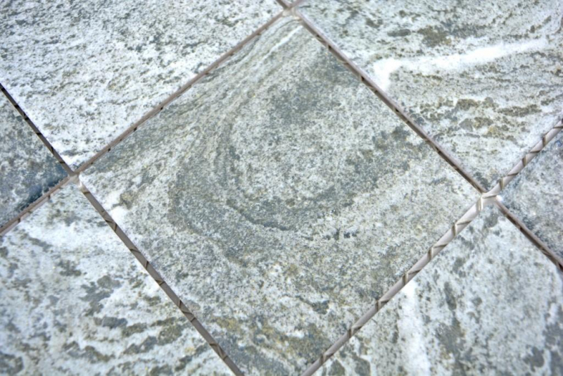 Motif main Carreau mosaïque Céramique aspect pierre Structure grise Carrelage cuisine MOS22-HWA9GY_m
