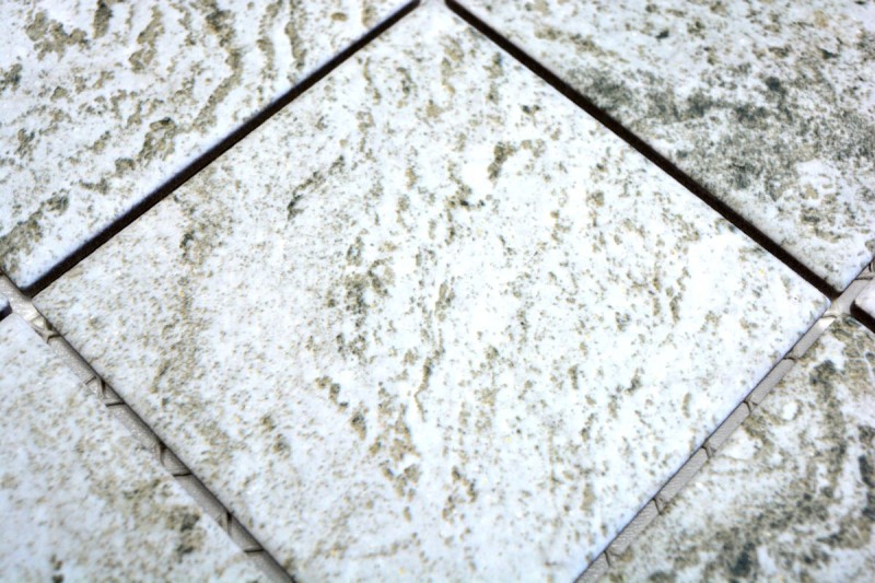 Mosaïque Carreau mur Céramique aspect pierre Structure mur gris clair Carrelage cuisine salle de bain mur - MOS22-HWA9LG