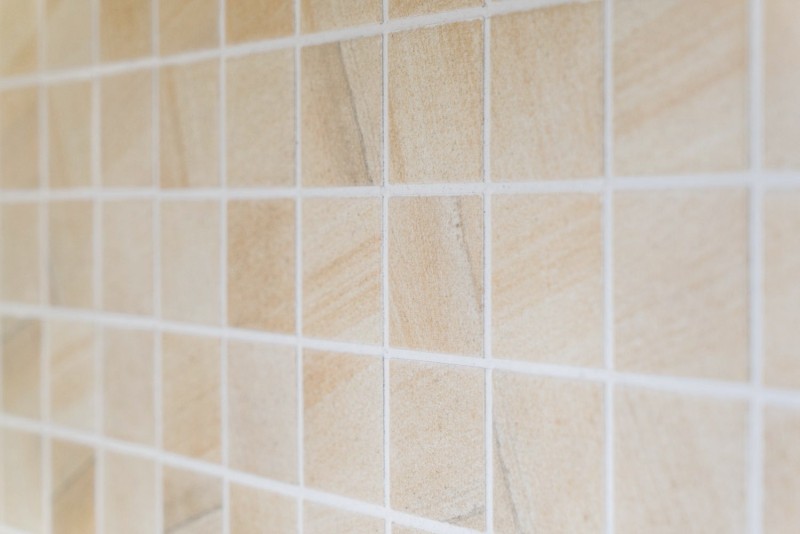 Céramique Mosaïque Carreau aspect pierre naturelle beige Structure Carreau de salle de bain MOS16-AISO98