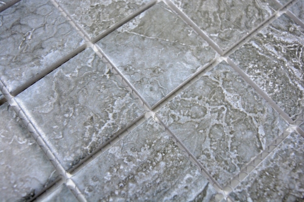 Carreau mosaïque aspect pierre naturelle gris foncé structure carrelage cuisine MOS16-0208_f | 10 Tapis mosaïque