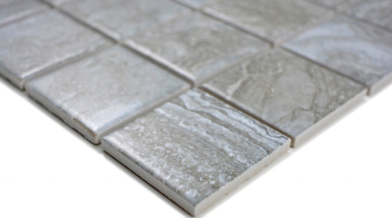 Carreau mosaïque aspect pierre naturelle gris foncé structure carrelage cuisine MOS16-0208_f | 10 Tapis mosaïque