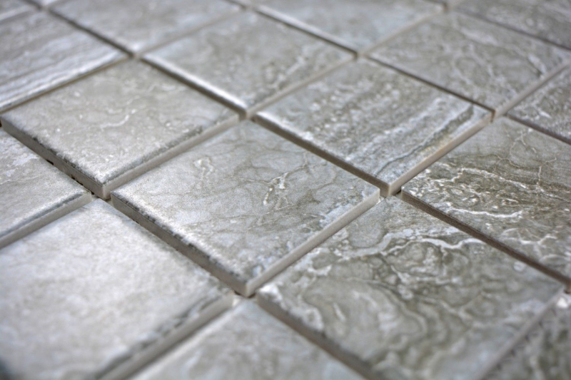 Carreau mosaïque aspect pierre naturelle gris foncé structure carrelage cuisine MOS16-0208_f | 10 Tapis mosaïque