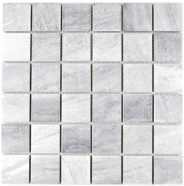 Carreau de mosaïque aspect pierre naturelle structure travertin gris MOS16-0211_f | 10 Tapis de mosaïque