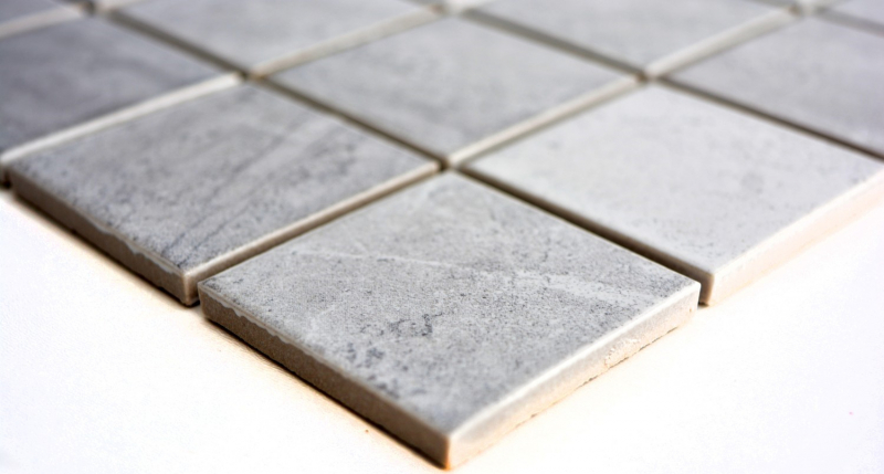 Carreau de mosaïque aspect pierre naturelle structure travertin gris MOS16-0211_f | 10 Tapis de mosaïque