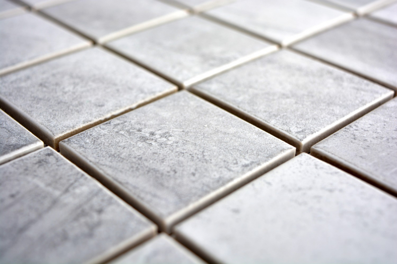 Carreau de mosaïque aspect pierre naturelle structure travertin gris MOS16-0211_f | 10 Tapis de mosaïque