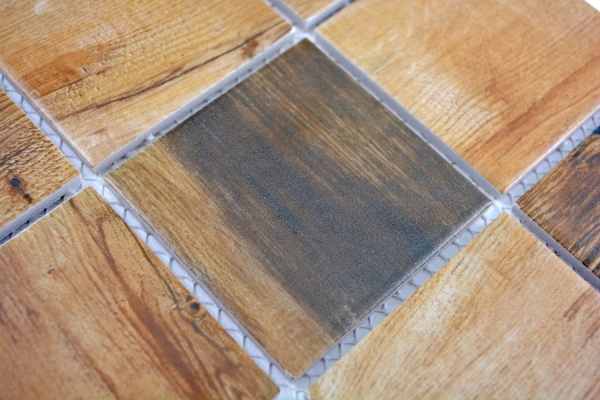 Céramique aspect bois Carreau de mosaïque Vintage Wood Carreau de mosaïque brun MOS16-2004