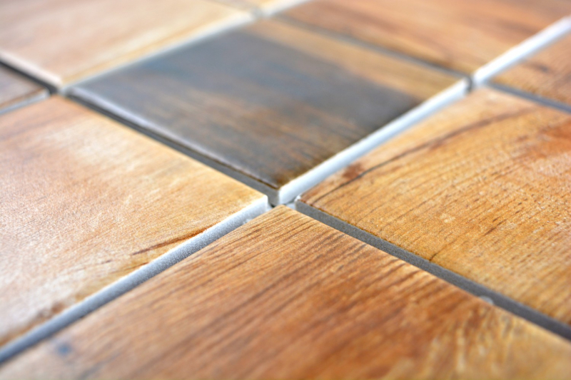 Céramique aspect bois Carreau de mosaïque Vintage Wood Carreau de mosaïque brun MOS16-2004