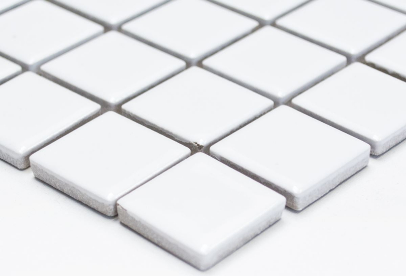 Mosaïque céramique Carreaux de mosaïque blanc brillant cuisine mur douche piscine MOS18-0102