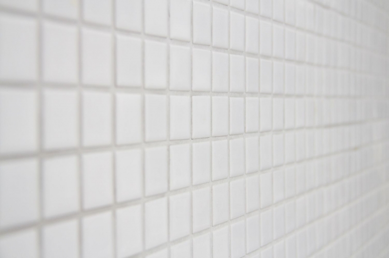Mosaïque céramique Carreaux de mosaïque blanc brillant cuisine mur douche piscine MOS18-0102