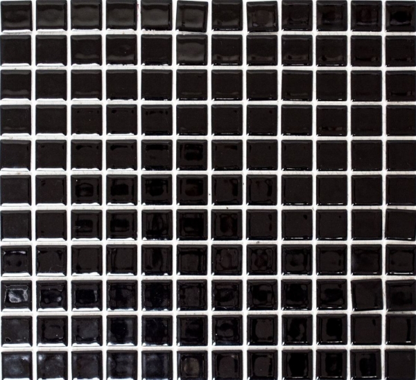 Motif manuel Carreau de mosaïque Céramique NOIR BRILLANT Mur Carrelage cuisine MOS18-0302_m