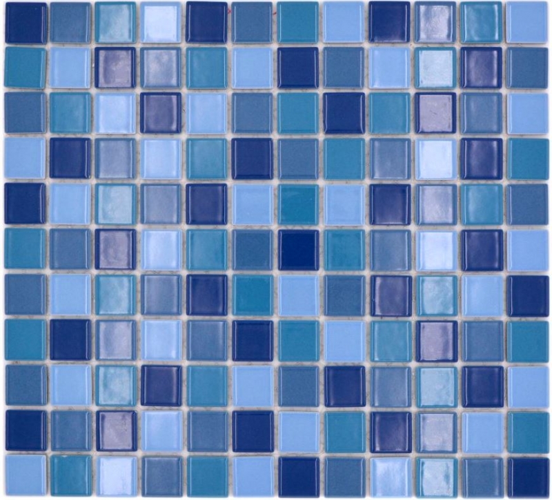 Mosaïque céramique bleu vert turquoise brillant Carreau de mosaïque MOS18-0408