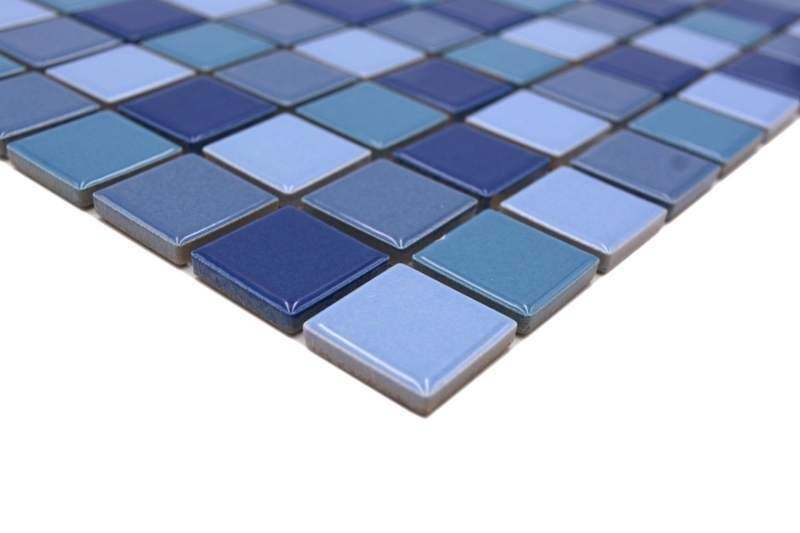 Mosaïque céramique bleu vert turquoise brillant Carreau de mosaïque MOS18-0408