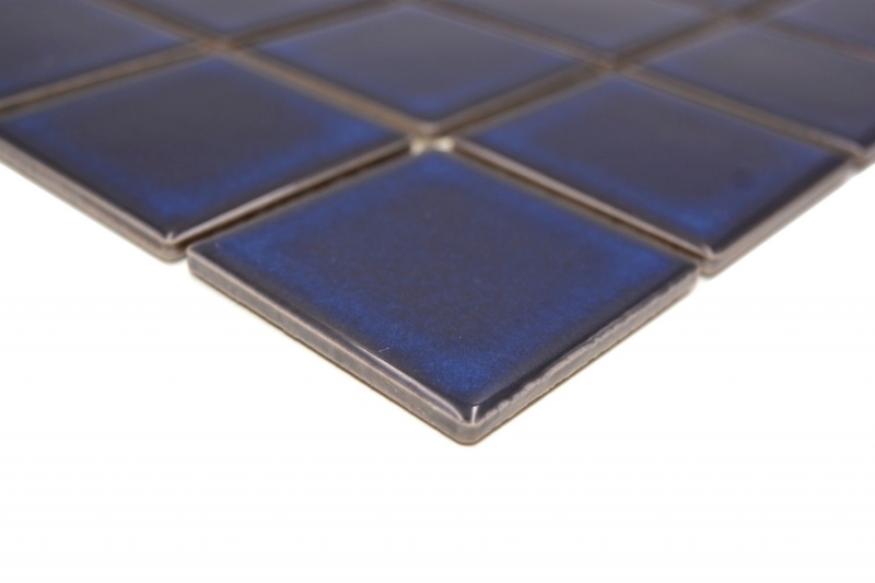 Mosaïque céramique carreau bleu cobalt bleu foncé brillant carrelage MOS14-0405