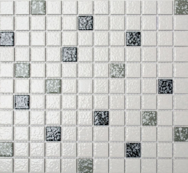 Céramique Mosaïque blanche noire grise structure Carreau de mosaïque salle de bain MOS18-0307