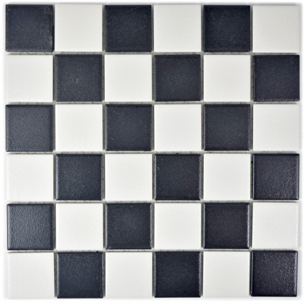 Motif à main Échiquier Mosaïque NATURELLE noir blanc MOS14-0103-R10_m