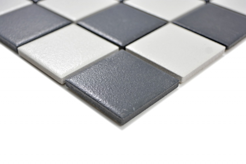 Motif à main Échiquier Mosaïque NATURELLE noir blanc MOS14-0103-R10_m