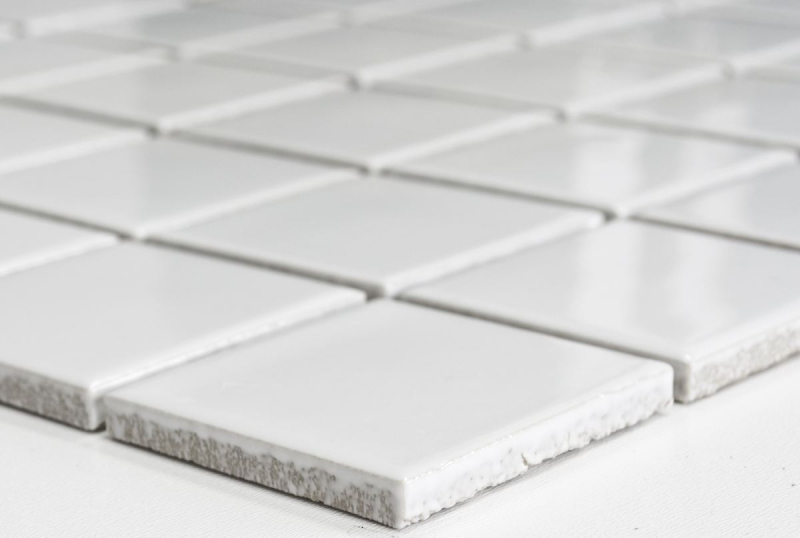 Mosaïque Carreau céramique blanc brillant Carrelage salle de bain mur MOS16B-0101_f