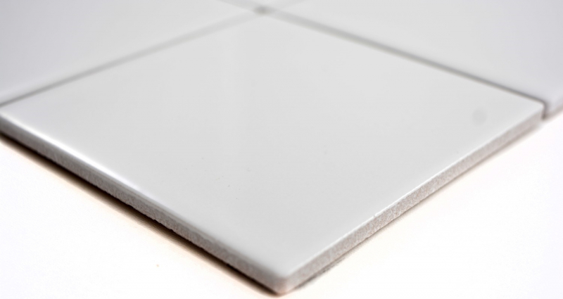 Motif main Mosaïque Carreau céramique blanc brillant Carrelage cuisine MOS23-0101_m