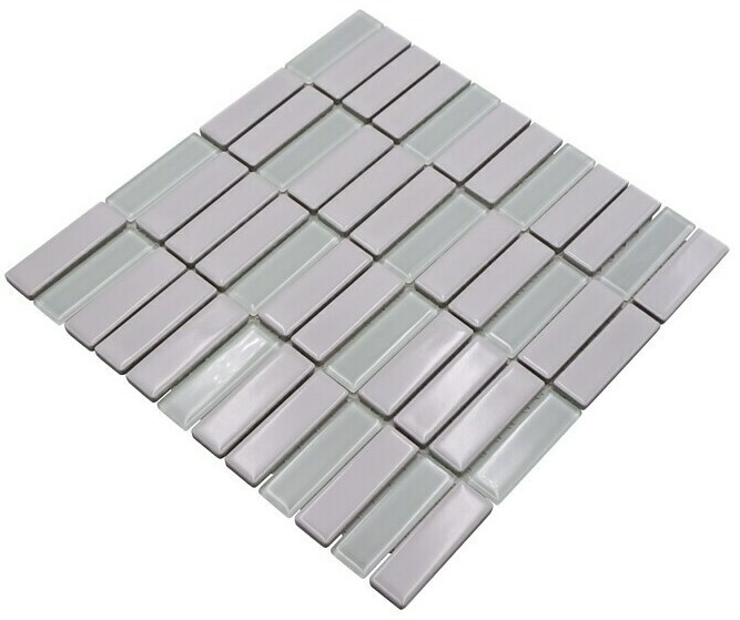 Bâtonnets Mosaïque Céramique Verre blanc menthe brillant Verre Carrelage MOS24-ST315