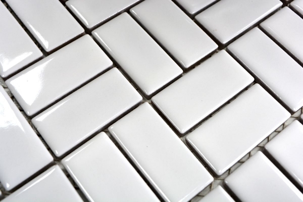 Motif main Mosaïque Céramique Moulin à vent blanc brillant Carreau de cuisine Carreau mural MOS24-CWM7WG_m