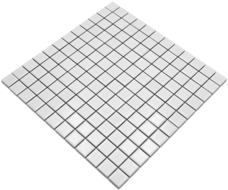 Mosaïque céramique Carreaux de mosaïque BLANC MATTE Dossier de douche Carreaux de salle de bain Dossier de cuisine MOS18D-0111