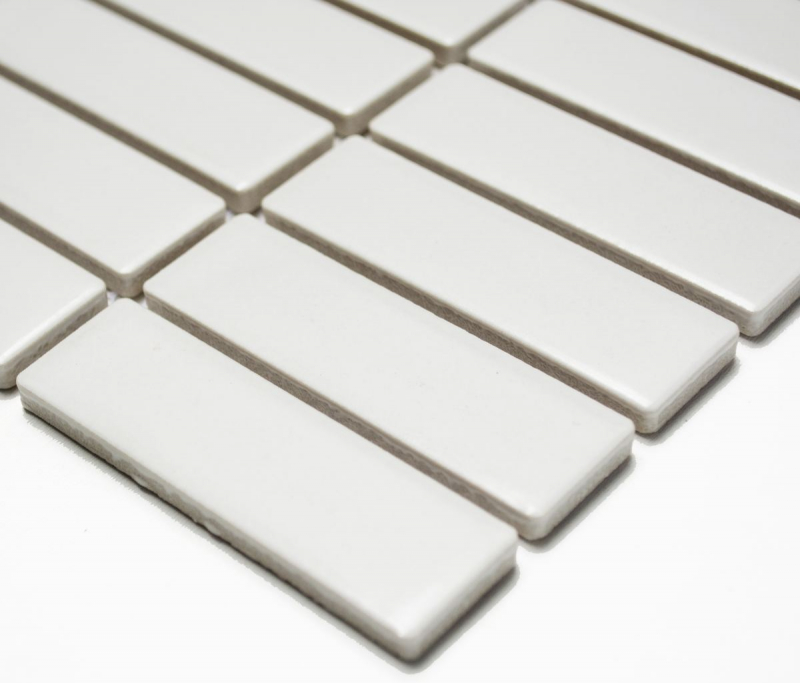 Échantillon manuel de mosaïque Carreau céramique baguettes blanc mat Revêtement de baignoire MOS24-0111_m