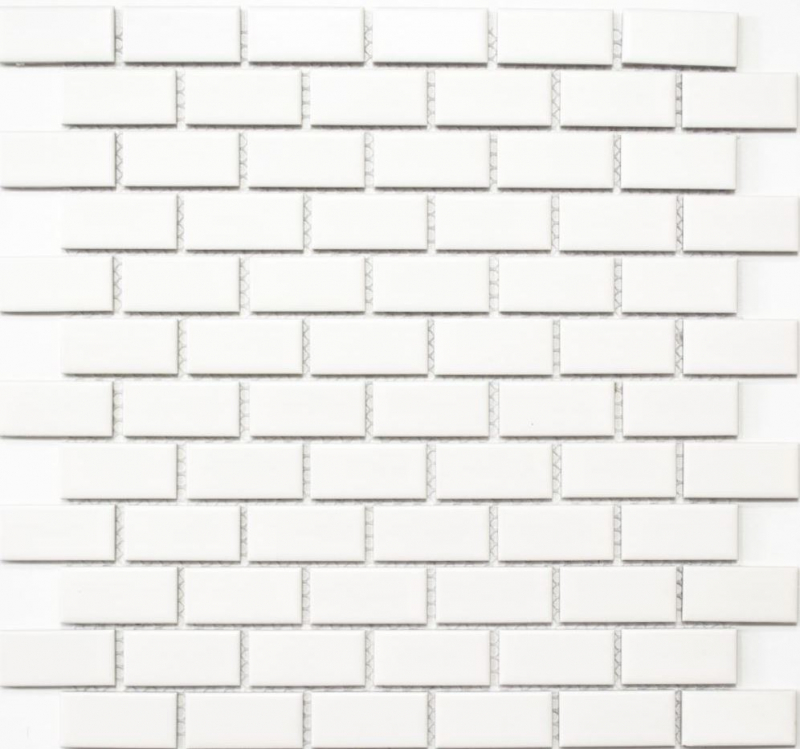 Mosaïque composite plaquette céramique Brick blanc mat revêtement de baignoire MOS24-03WM
