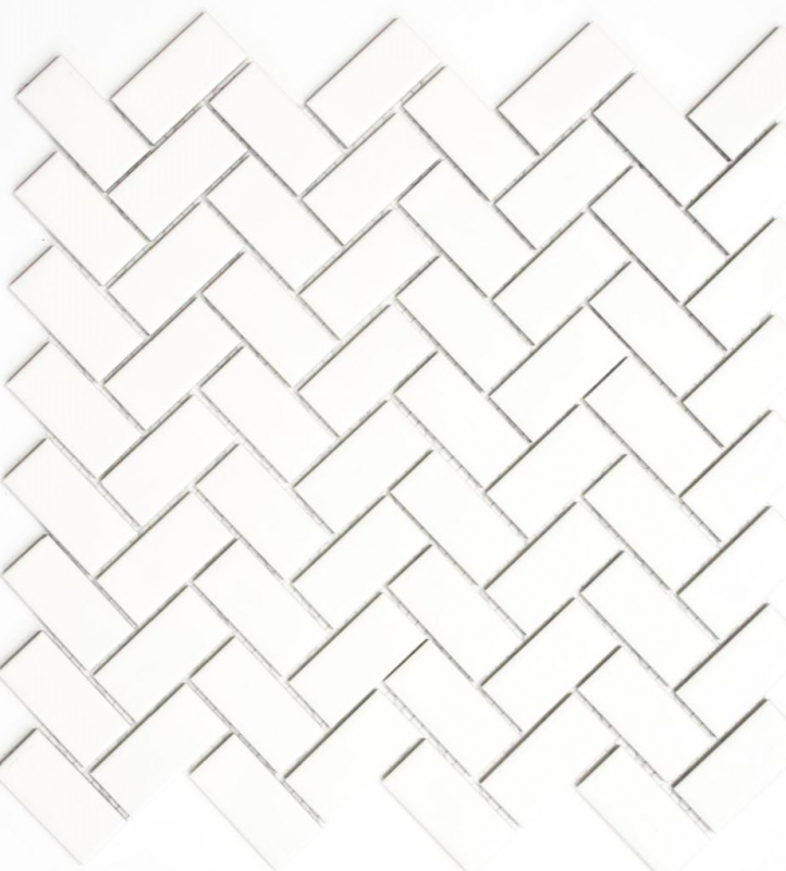 Carreau de mosaïque à chevrons Céramique blanc mat Carrelage de cuisine MOS24-CHB05WM