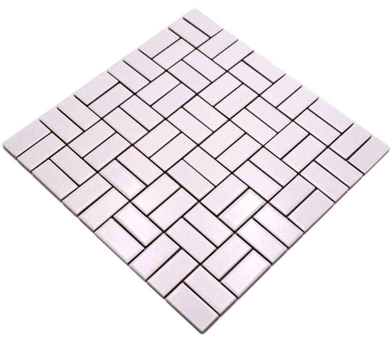 Windmühle Mosaïque Carreau céramique blanc mat Habillage de baignoire Carreau mural Salle de bain - MOS24-CWM07WM