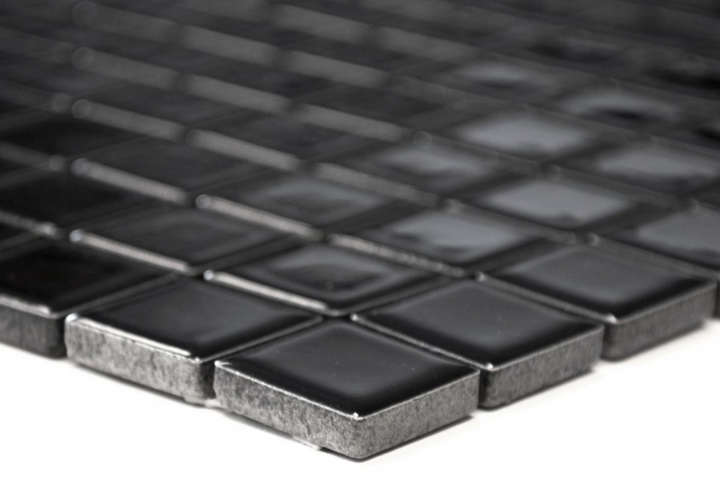 Mosaïque céramique Carreaux de mosaïque NUIT NOIR BRILLANT Dos de cuisine Protection anti-éclaboussures MOS18D-0301