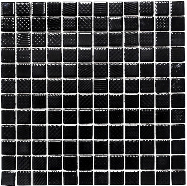 Echantillon manuel de mosaïque NOIR BRILLANT STRUCTURE Fond de cuisine anti-projections MOS18-CG123_m