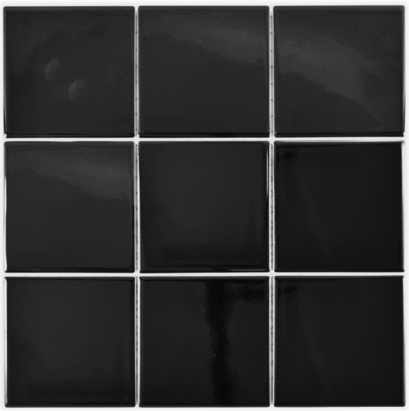 échantillon manuel de mosaïque carreau céramique noir brillant carreaux muraux carreaux salle de bain MOS23-0301_m
