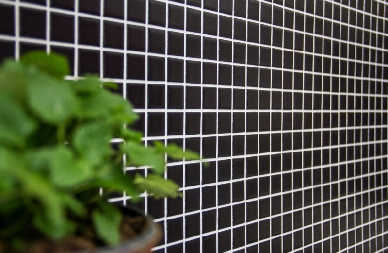 Mosaïque céramique Carreaux de mosaïque noir mat Miroir de carrelage Fond de cuisine MOS18D-0311