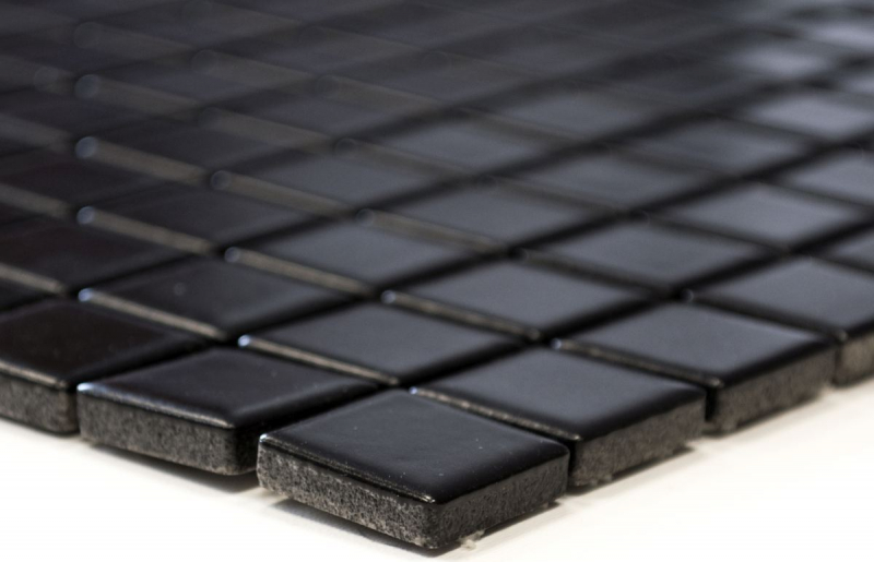 Motif manuel Carreau de mosaïque Céramique noire mate Miroir de fond de cuisine MOS18D-0311_m