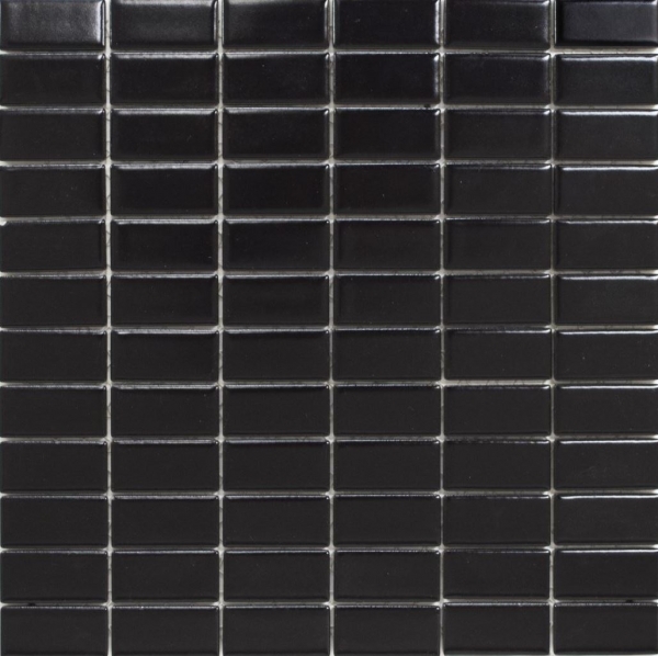 Motif main Mosaïque Céramique baguettes noir mat Carreau WC Carreau salle de bain MOS24B-0311_m